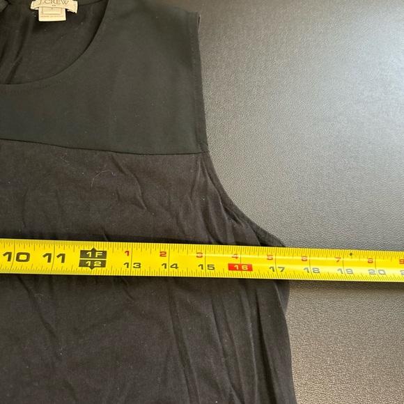 J CREW Top Womens‎ Small Black Sleeveless Tank Fringe Hem Zip Back Ponte Stretch - Picture 11 of 13